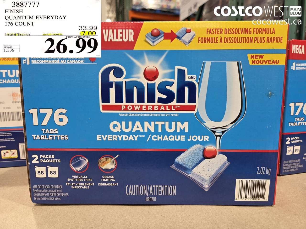 3887777 FINISH QUANTUM EVERYDAY 176 COUNT ($7.00 INSTANT SAVINGS EXPIRES ON 2026-06-21) $26.99