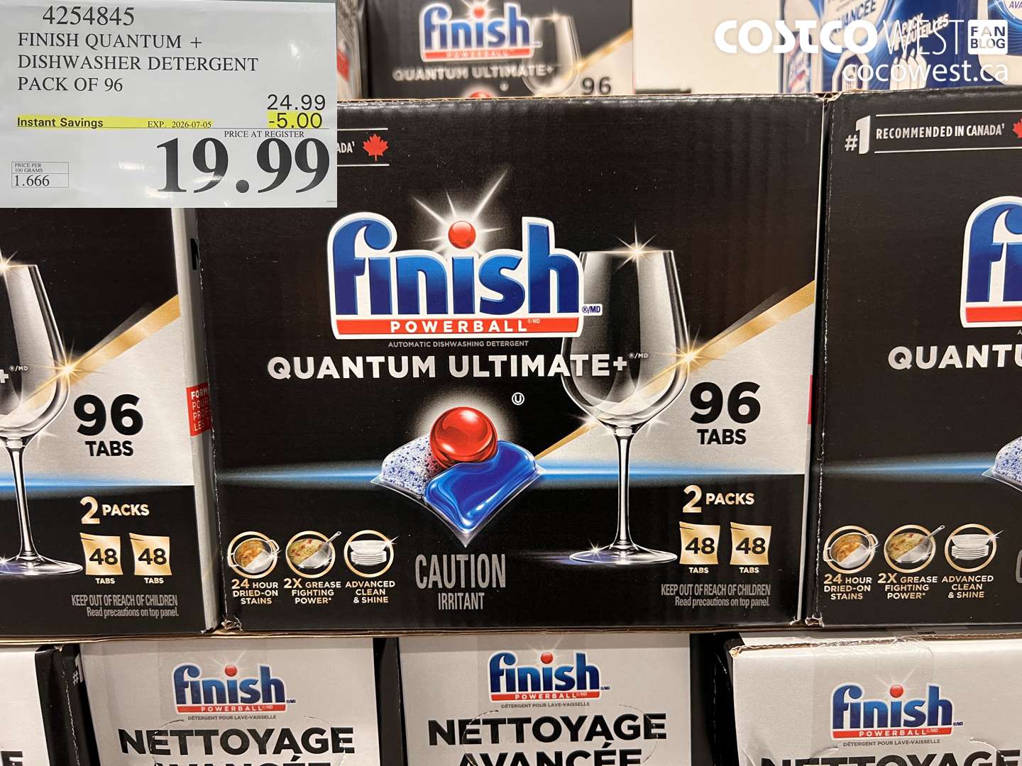 4254845 FINISH QUANTUM + DISHWASHER DETERGENT PACK OF 96 ($5.00 INSTANT SAVINGS EXPIRES ON 2026-07-05) $19.99