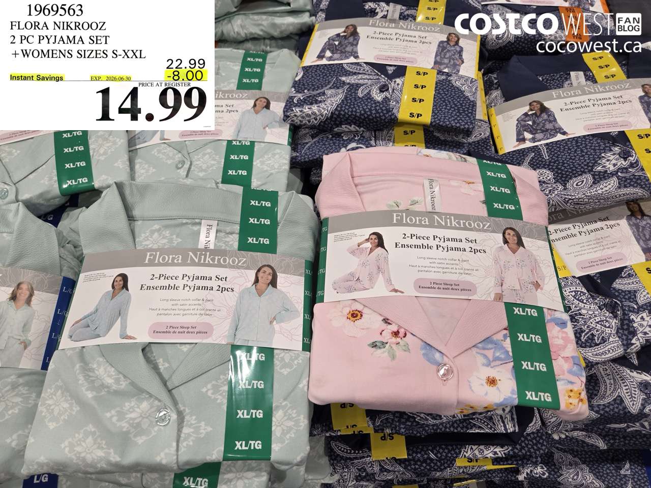 1969563 FLORA NIKROOZ 2 PC PYJAMA SET WOMENS SIZES S-XXL ($8.00 INSTANT SAVINGS EXPIRES ON 2026-06-30) $14.99