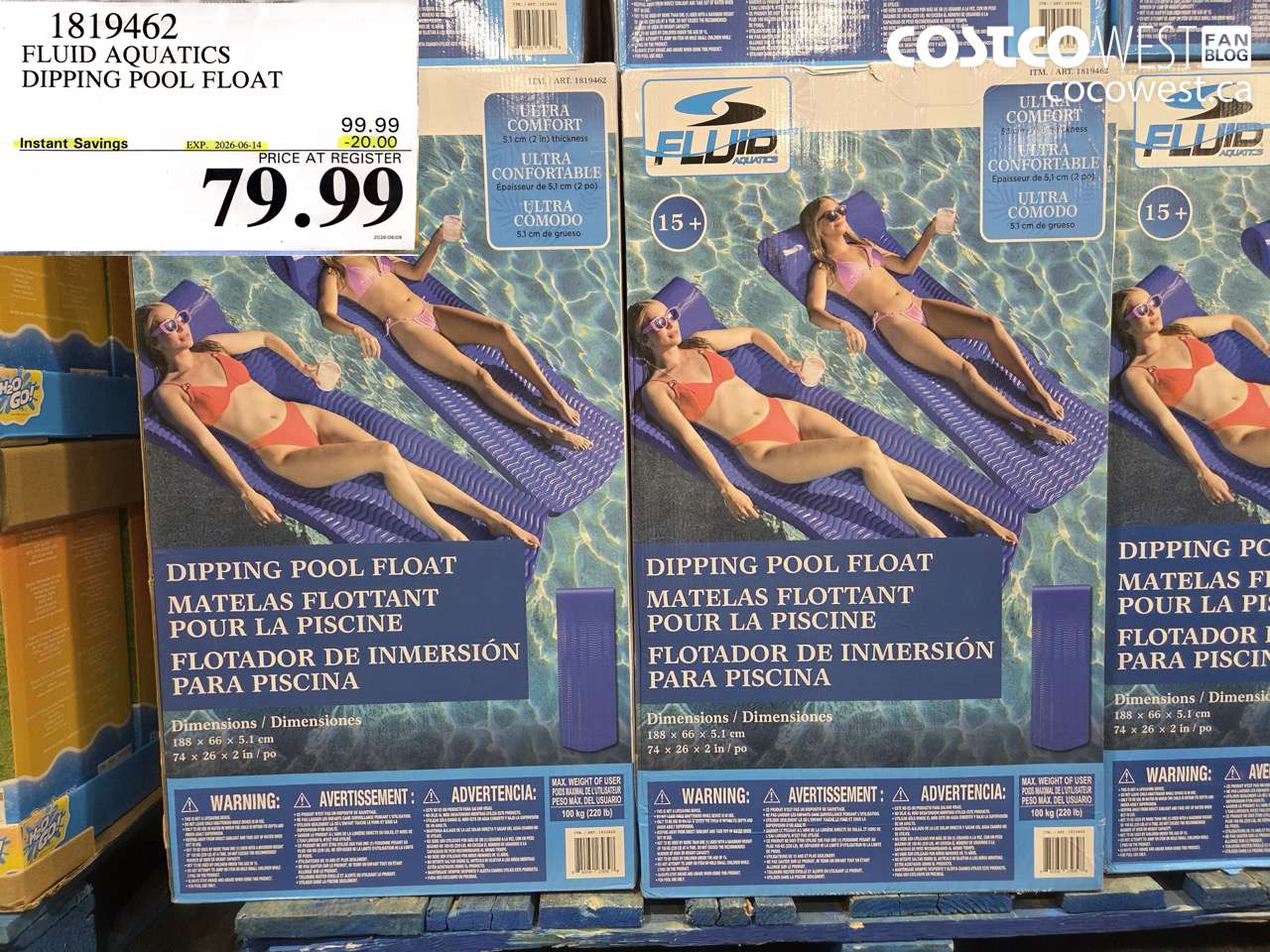 1819462 FLUID AQUATICS DIPPING POOL FLOAT ($20.00 INSTANT SAVINGS EXPIRES ON 2026-06-14) $79.99
