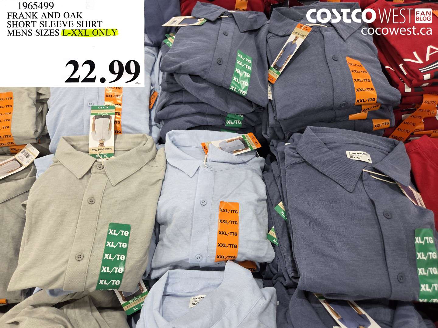 1965499 FRANK AND OAK SHORT SLEEVE SHIRT MENS SIZES L-XXL ONLY $22.99
