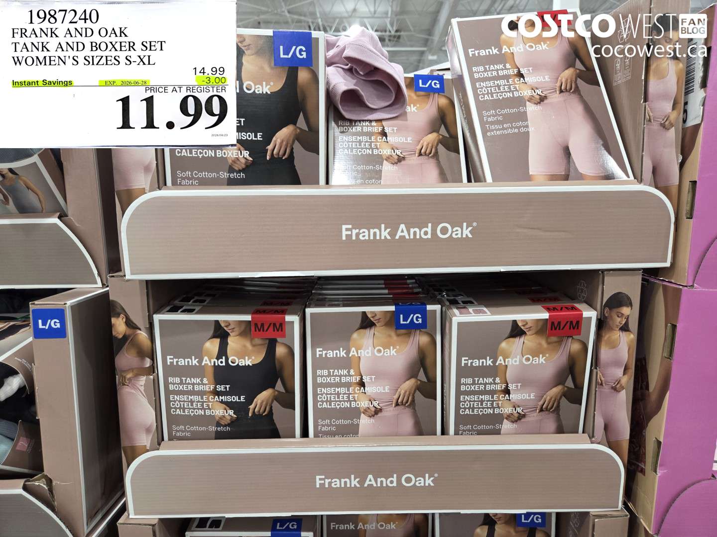 1987240 FRANK AND OAK TANK AND BOXER SET WOMEN'S SIZES S-XL ($3.00 INSTANT SAVINGS EXPIRES ON 2026-06-28) $11.99