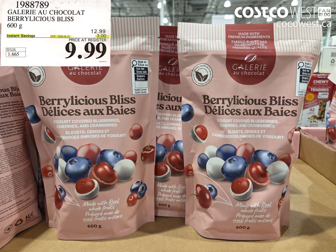 1988789 GALERIE AU CHOCOLAT BERRYLICIOUS BLISS 600 G ($3.00 INSTANT SAVINGS EXPIRES ON 2026-06-22) $9.99