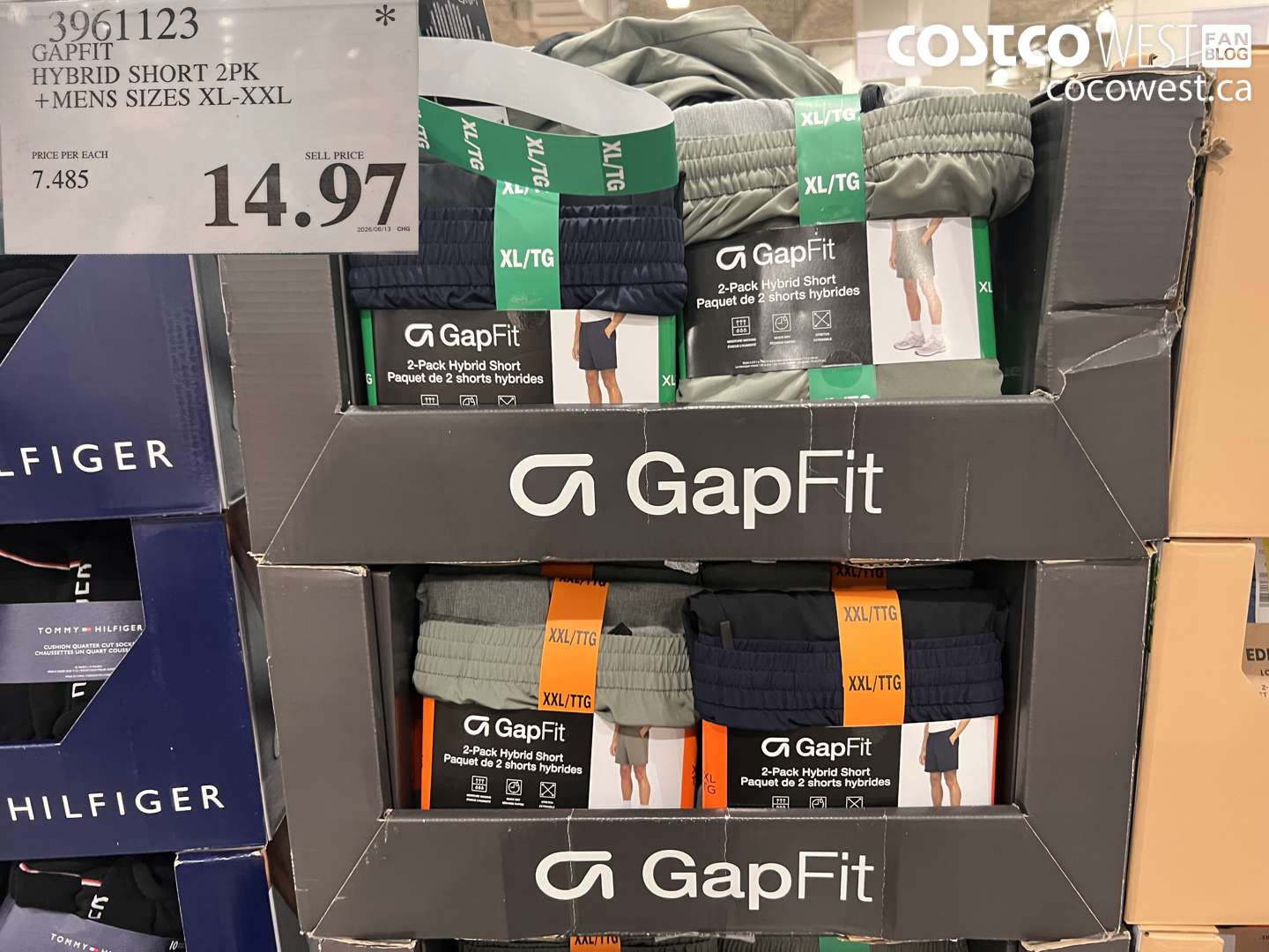 3961123 GAPFIT HYBRID SHORT 2PK + MENS SIZES XL-XXL $14.97