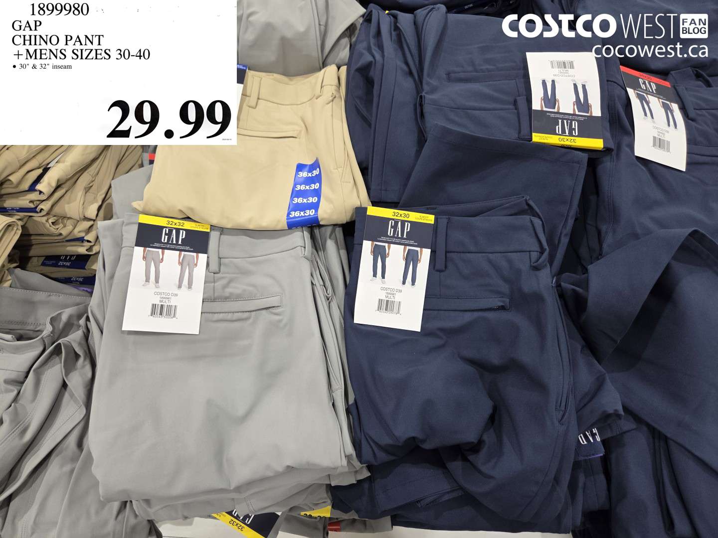 1899980 GAP CHINO PANT MENS SIZES 30-40 $29.99