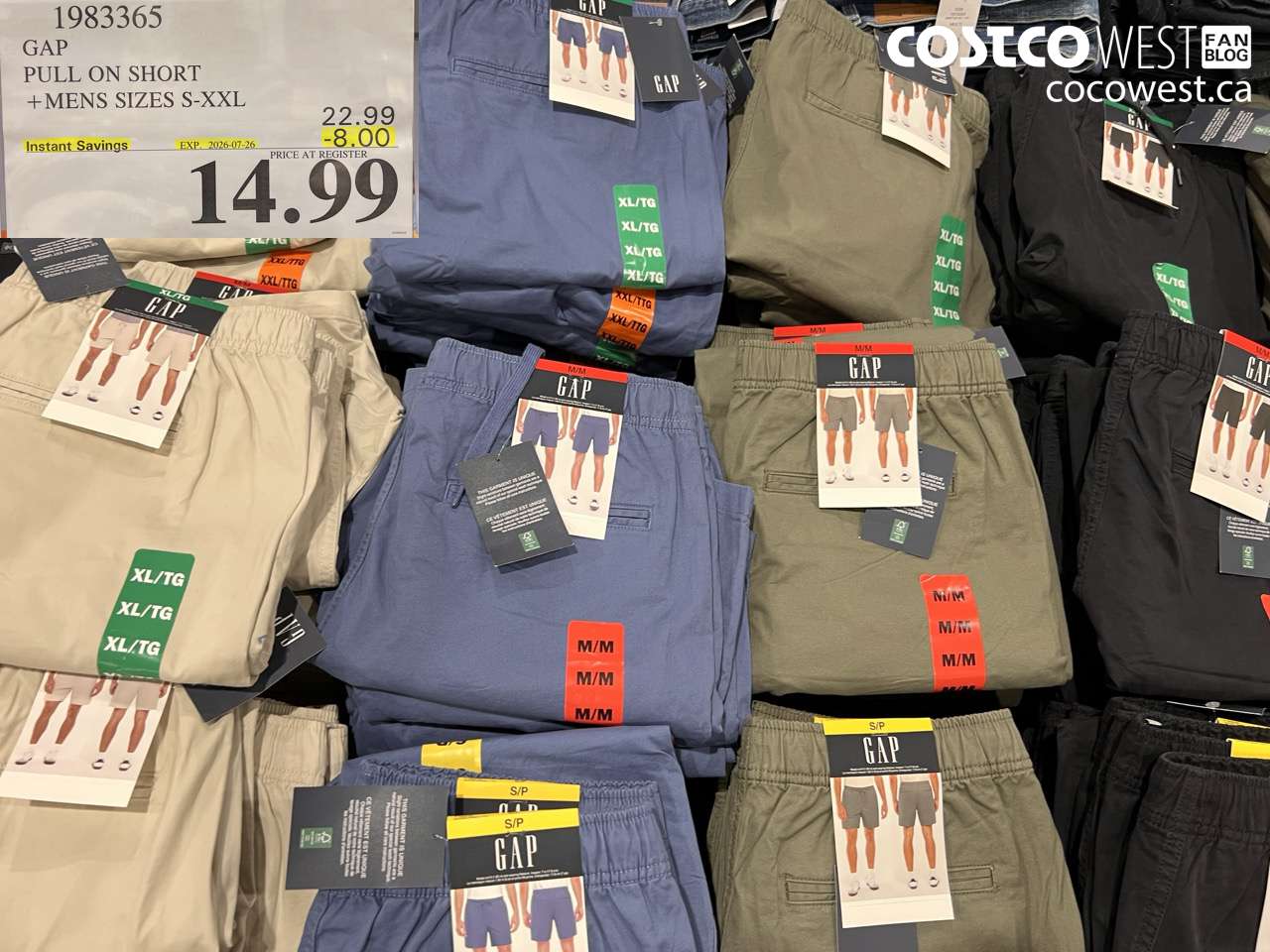1983365 GAP PULL ON SHORT + MENS SIZES S-XXL ($8.00 INSTANT SAVINGS EXPIRES ON 2026-07-26) $14.99