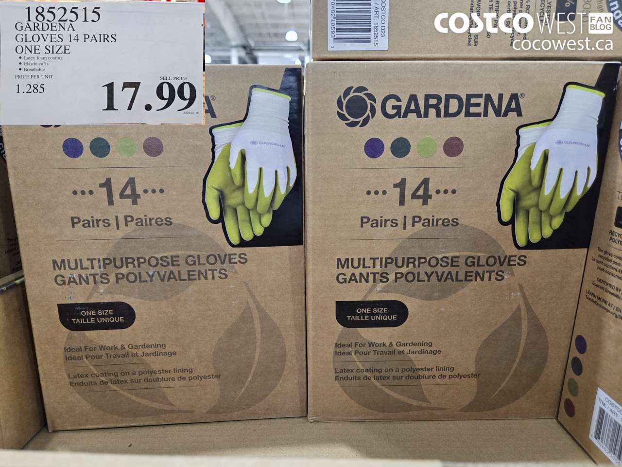 1852515 GARDENA GLOVES 14 PAIRS ONE SIZE $17.99