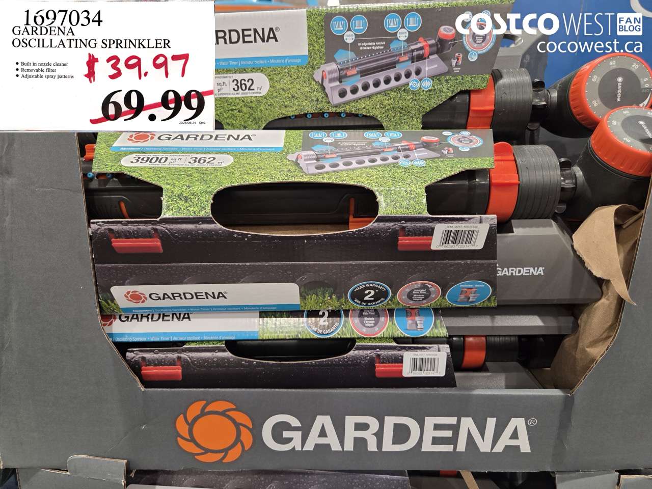 1697034 GARDENA OSCILLATING SPRINKLER $39.97