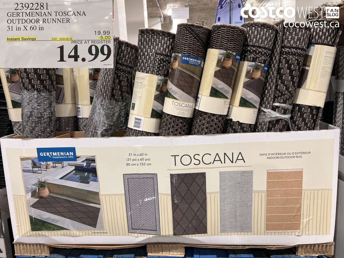 2392281 GERTMENIAN TOSCANA OUTDOOR RUNNER 31 IN X 60 IN ($5.00 INSTANT SAVINGS EXPIRES ON 2026-06-28) $14.99