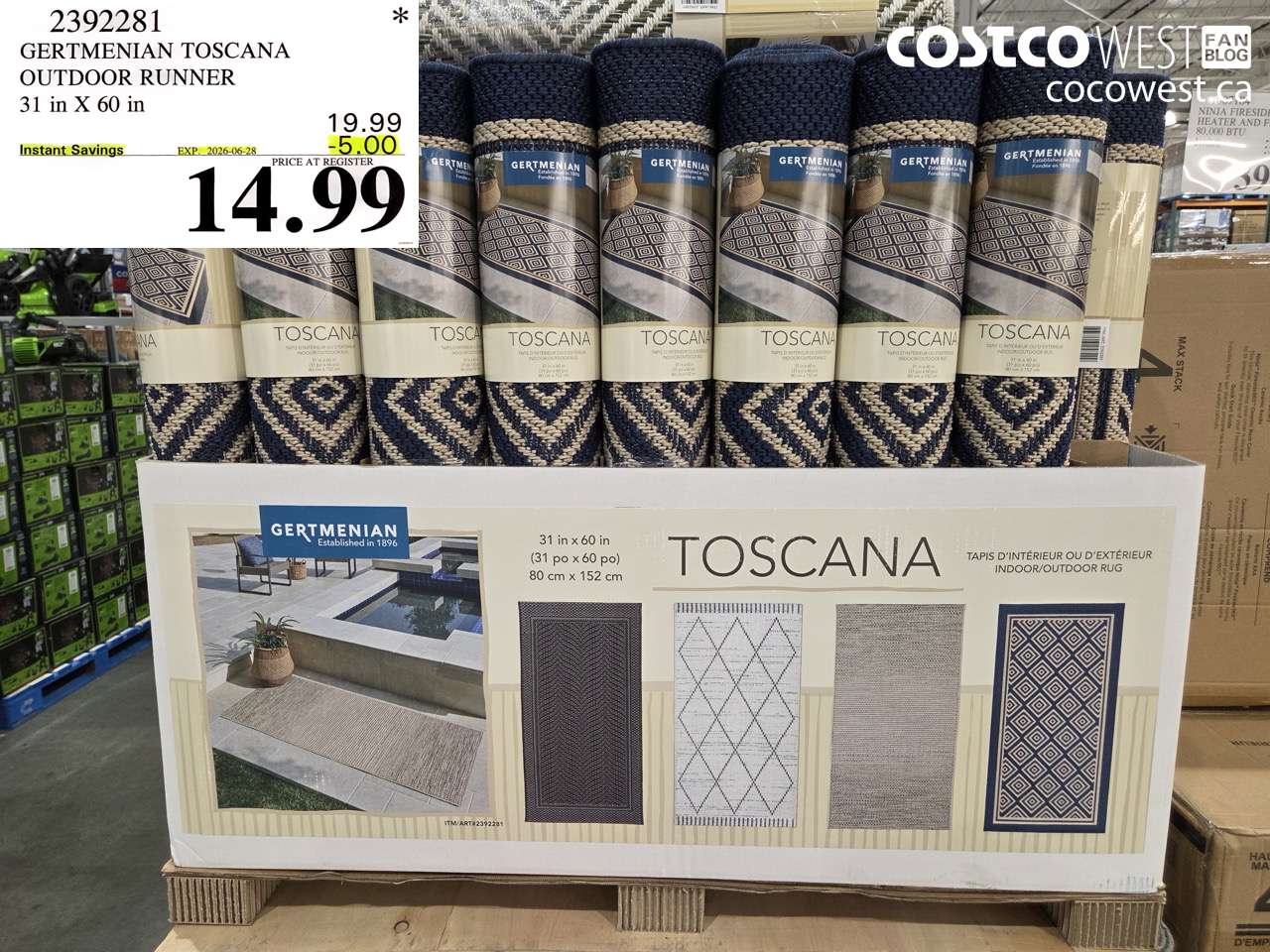 2392281 GERTMENIAN TOSCANA OUTDOOR RUNNER 31 IN X 60 IN ($5.00 INSTANT SAVINGS EXPIRES ON 2026-06-28) $14.99