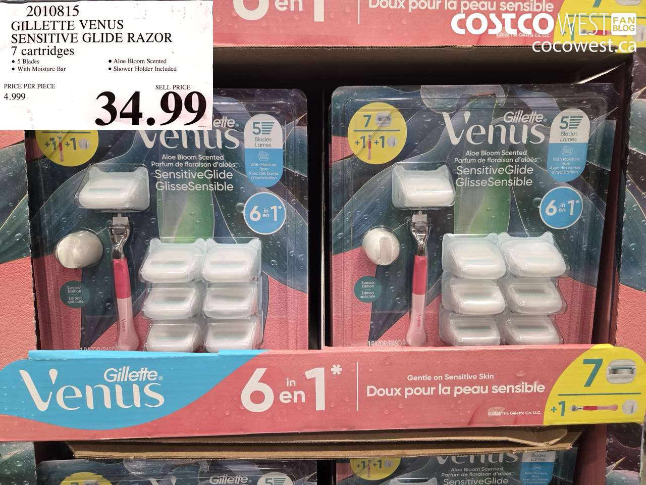 2010815 GILLETTE VENUS SENSITIVE GLIDE RAZOR 7 CARTRIDGES $34.99