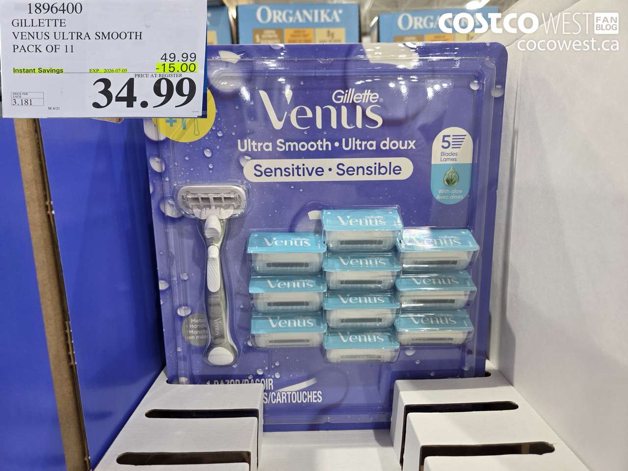 1896400 GILLETTE VENUS ULTRA SMOOTH PACK OF 11 ($15.00 INSTANT SAVINGS EXPIRES ON 2026-07-05) $34.99