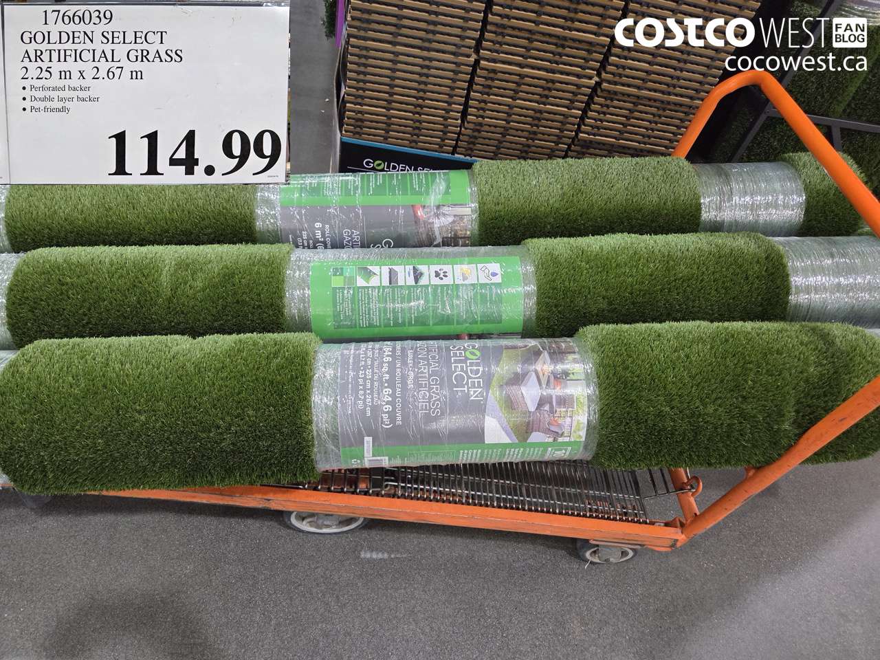 1766039 GOLDEN SELECT ARTIFICIAL GRASS 2.25 M X 2.67 M $114.99