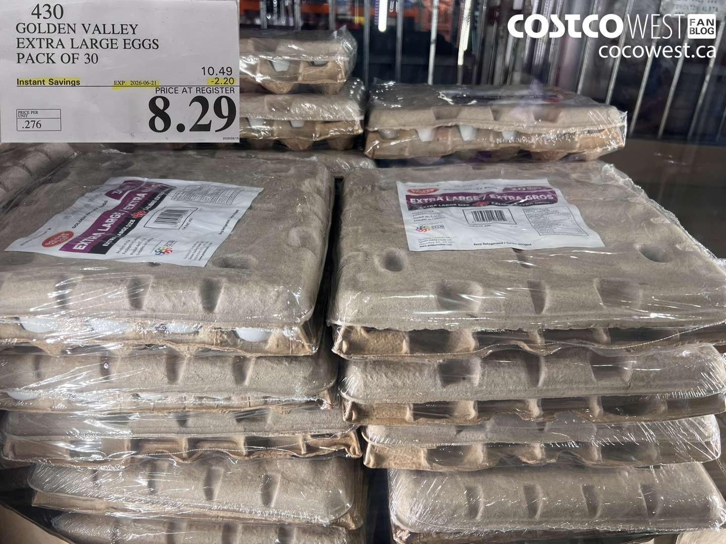 430 GOLDEN VALLEY EXTRA LARGE EGGS PACK OF 30 ($2.20 INSTANT SAVINGS EXPIRES ON 2026-06-21) $8.29
