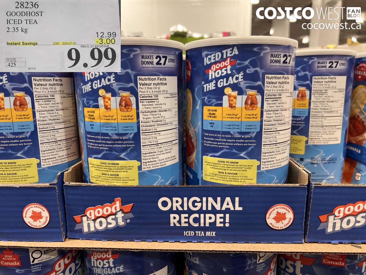 28236 GOODHOST ICED TEA 2.35 KG ($3.00 INSTANT SAVINGS EXPIRES ON 2026-07-05) $9.99