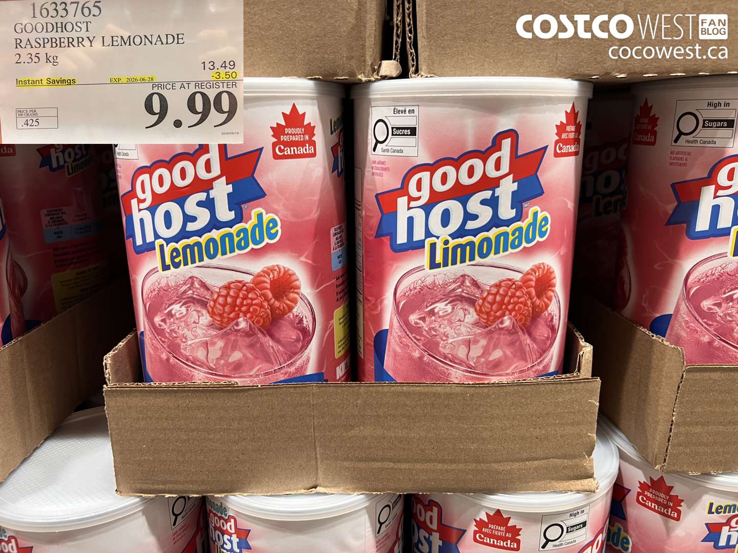 1633765 GOODHOST RASPBERRY LEMONADE 2.35 KG ($3.50 INSTANT SAVINGS EXPIRES ON 2026-06-28) $9.99