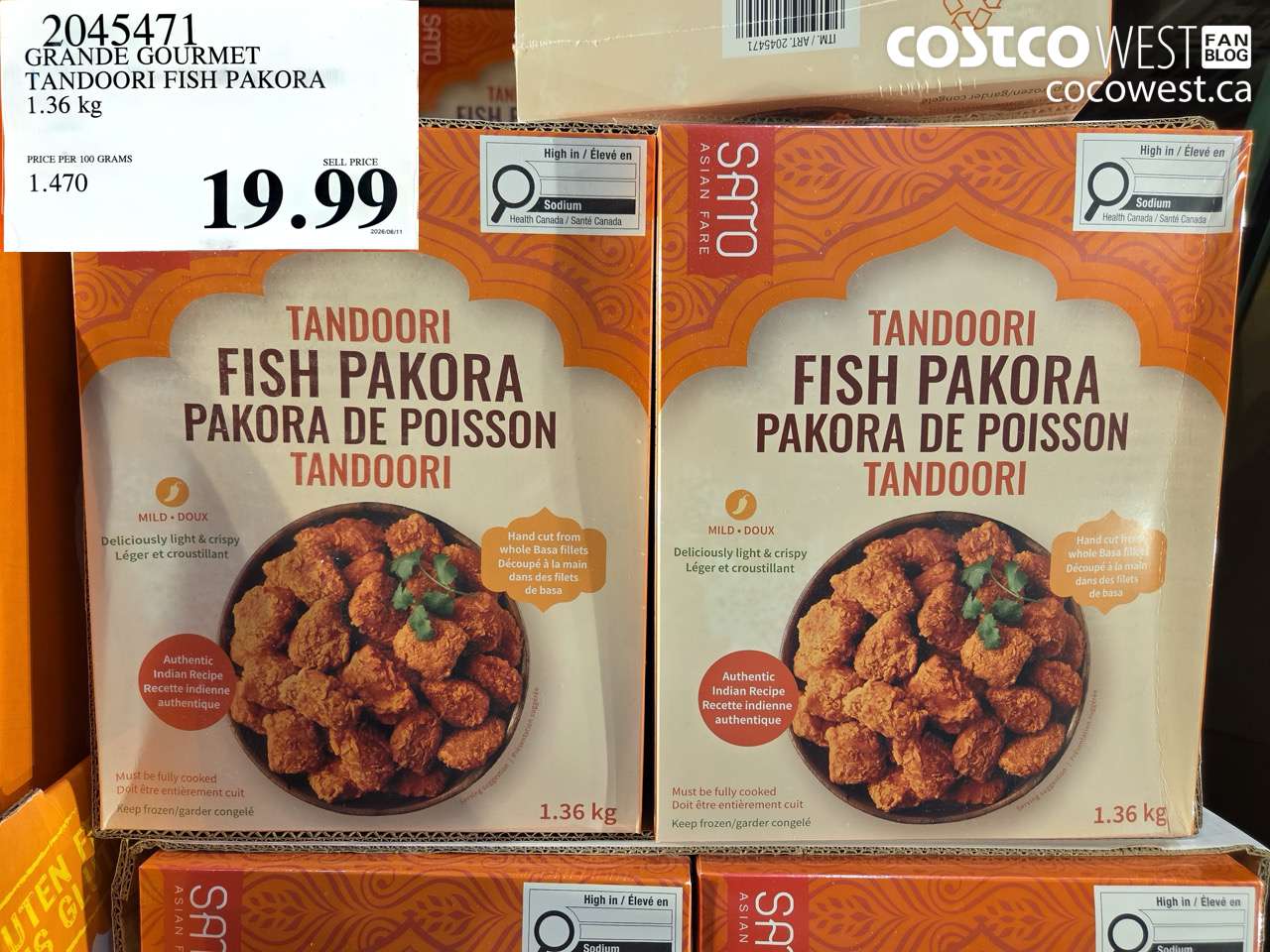 2045471 GRANDE GOURMET TANDOORI FISH PAKORA 1.36 KG $19.99