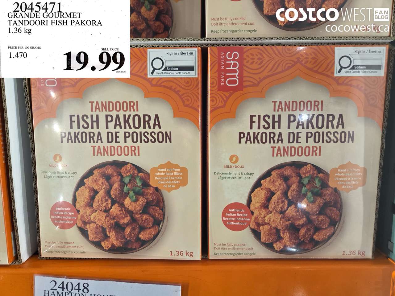 2045471 GRANDE GOURMET TANDOORI FISH PAKORA 1.36 KG $19.99