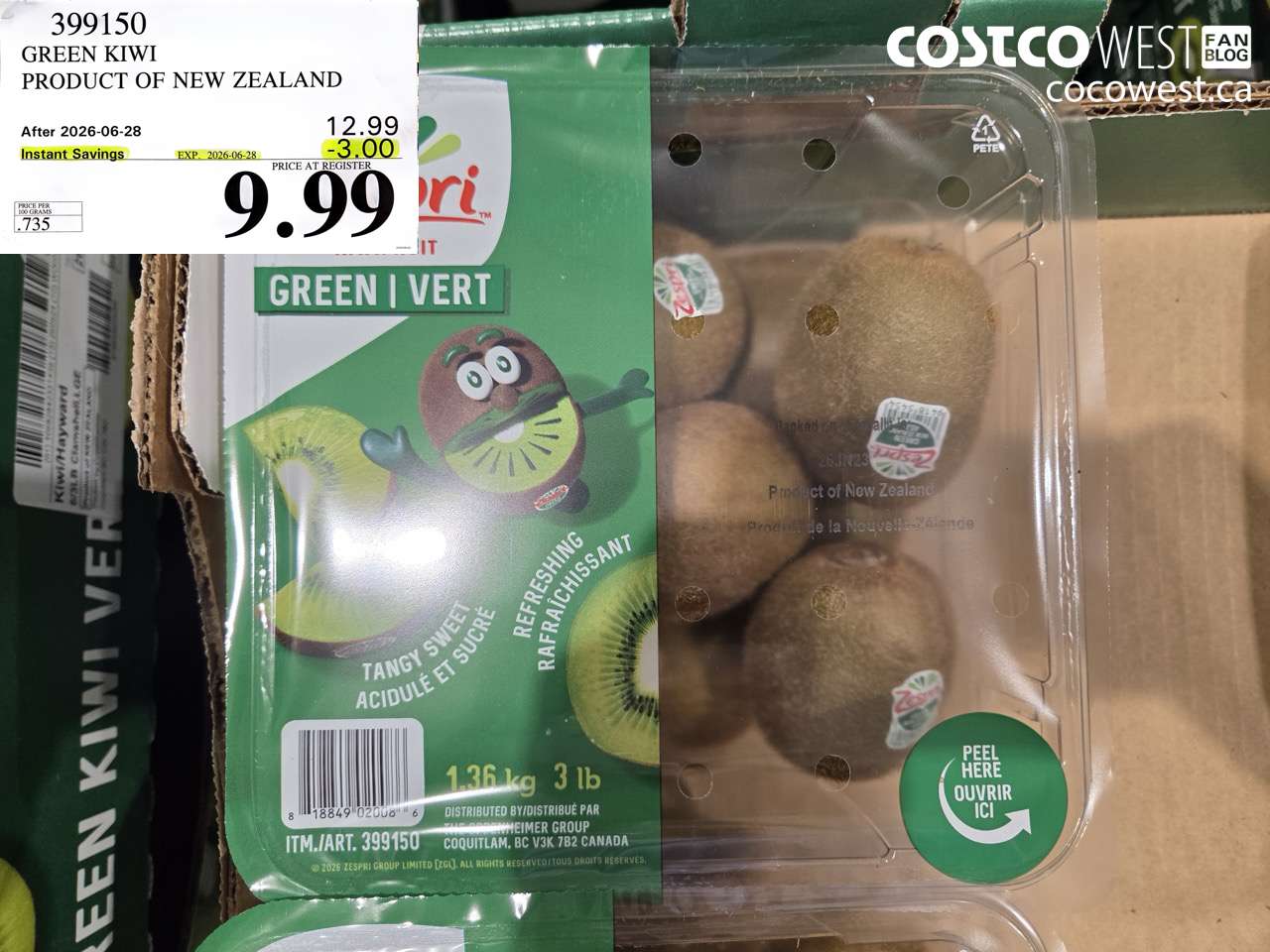 399150 GREEN KIWI PRODUCT OF NEW ZEALAND ($3.00 INSTANT SAVINGS EXPIRES ON 2026-06-28) $9.99