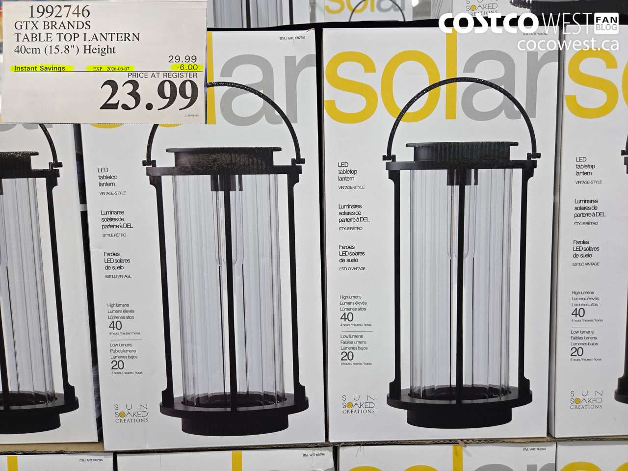 1992746 GTX BRANDS TABLE TOP LANTERN 40CM (15.8