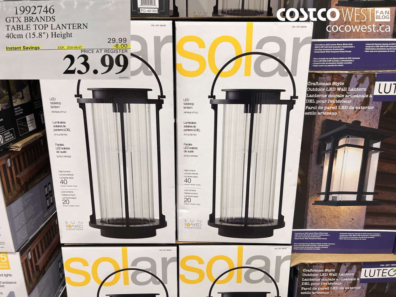 1992746 GTX BRANDS TABLE TOP LANTERN 40CM (15.8
