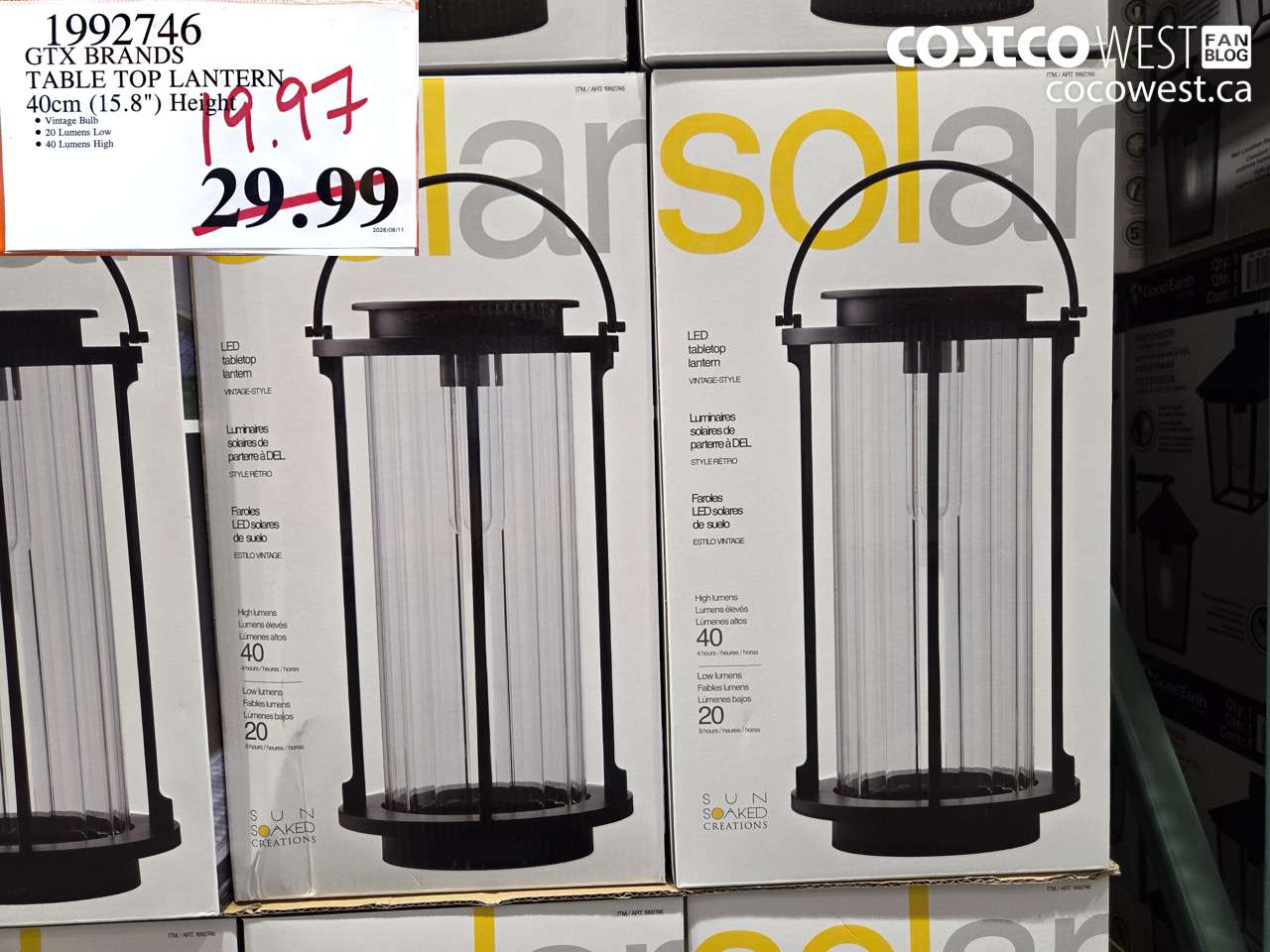 1992746 GTX BRANDS TABLE TOP LANTERN 40CM (15.8