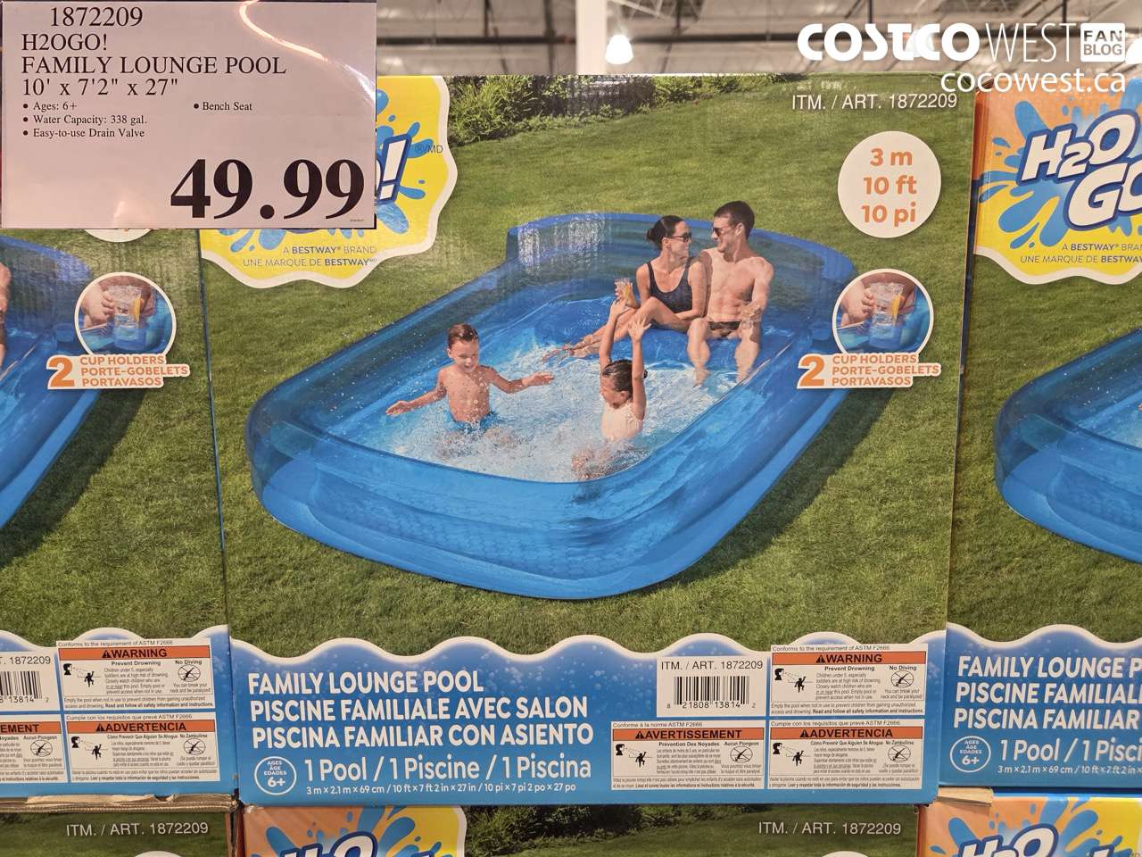 1872209 H2OGO! FAMILY LOUNGE POOL 10' X 7'2