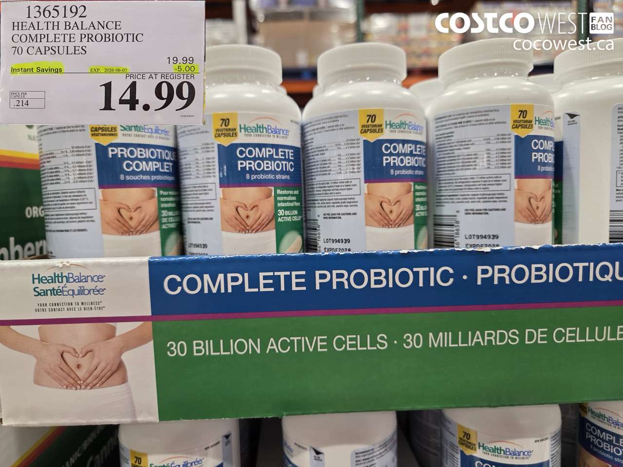 1365192 HEALTH BALANCE COMPLETE PROBIOTIC 70 CAPSULES ($5.00 INSTANT SAVINGS EXPIRES ON 2026-06-07) $14.99