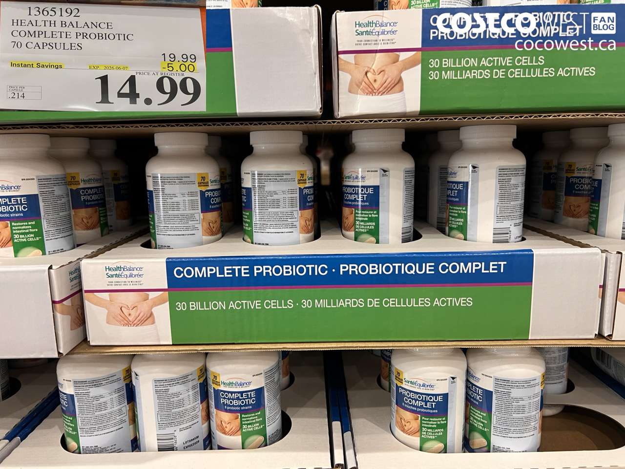 1365192 HEALTH BALANCE COMPLETE PROBIOTIC 70 CAPSULES ($5.00 INSTANT SAVINGS EXPIRES ON 2026-06-07) $14.99
