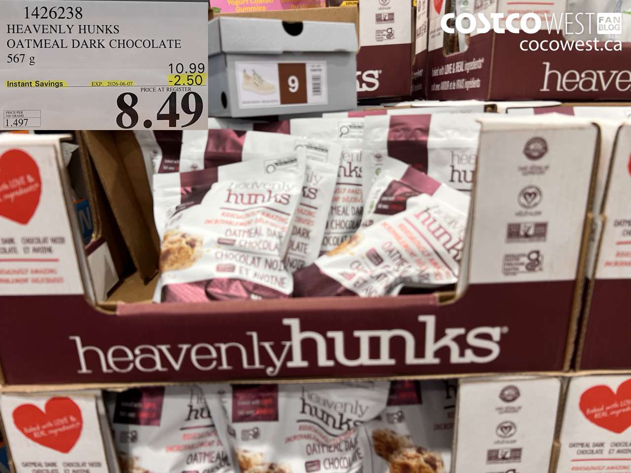 1426238 HEAVENLY HUNKS OATMEAL DARK CHOCOLATE 567 G ($2.50 INSTANT SAVINGS EXPIRES ON 2026-06-07) $8.49