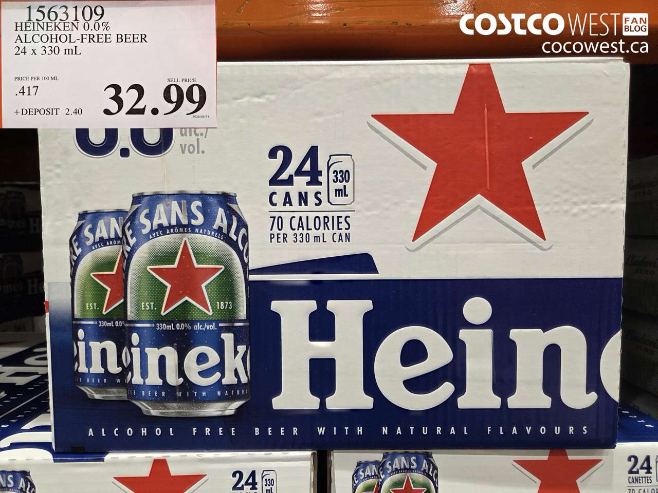 1563109 HEINEKEN 0.0% ALCOHOL-FREE BEER 24 X 330 ML $32.99