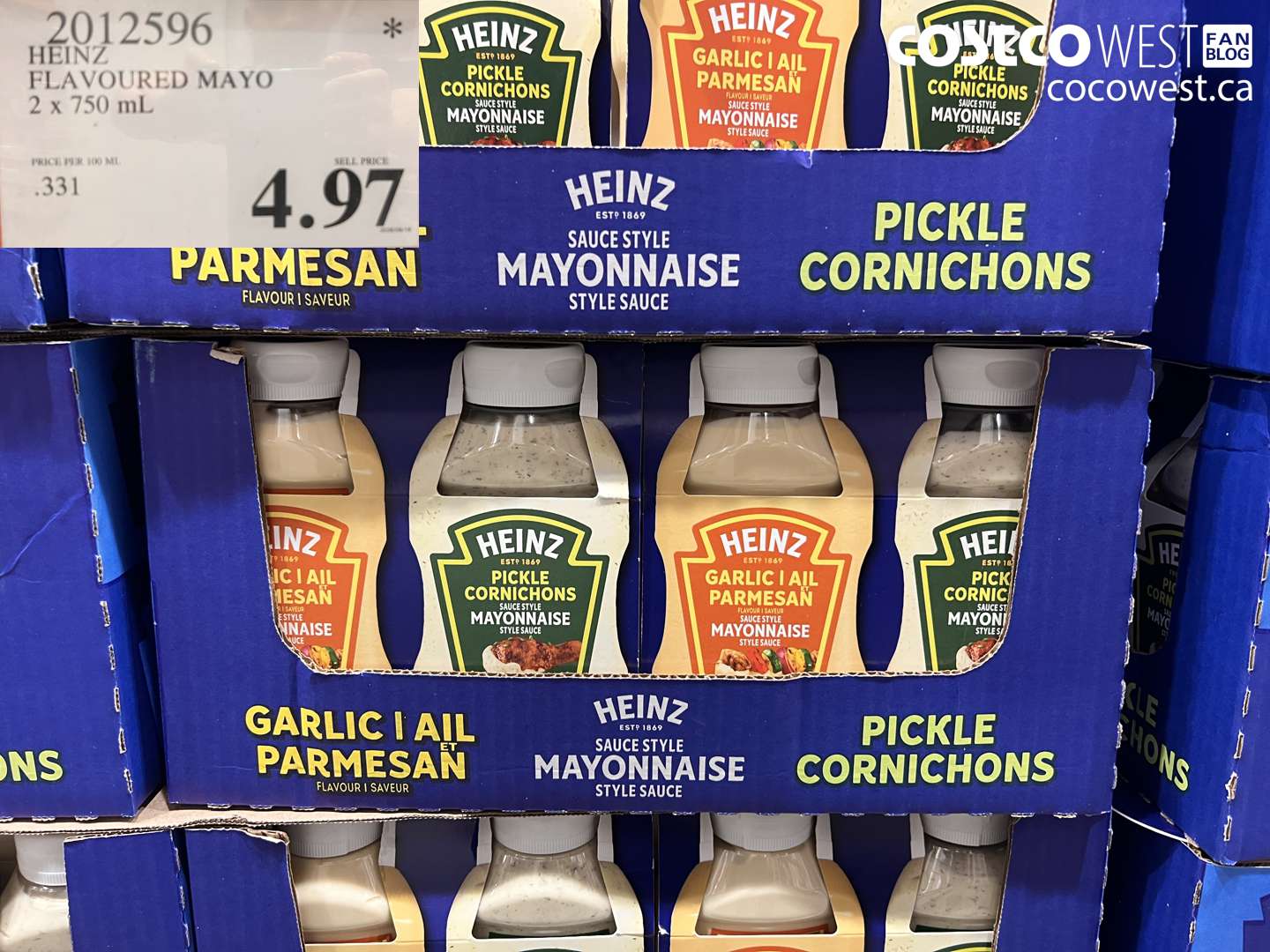 2012596 HEINZ FLAVOURED MAYO 2 X 750 ML $4.97