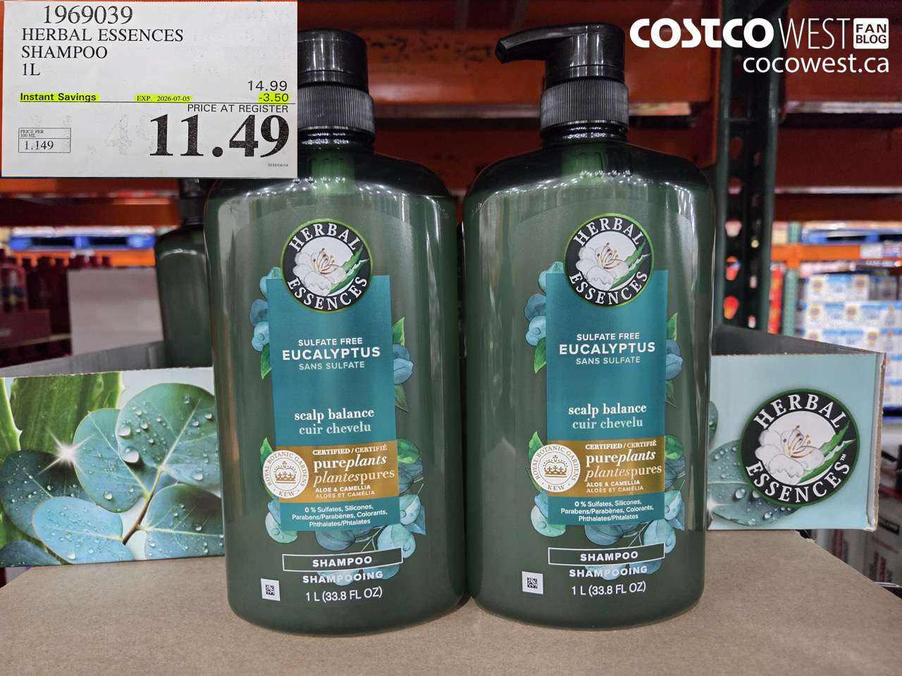 1969039 HERBAL ESSENCES SHAMPOO 1L ($3.50 INSTANT SAVINGS EXPIRES ON 2026-07-05) $11.49