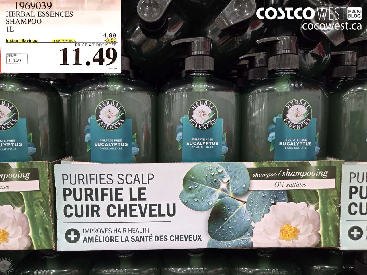 1969039 HERBAL ESSENCES SHAMPOO 1L ($3.50 INSTANT SAVINGS EXPIRES ON 2026-07-05) $11.49
