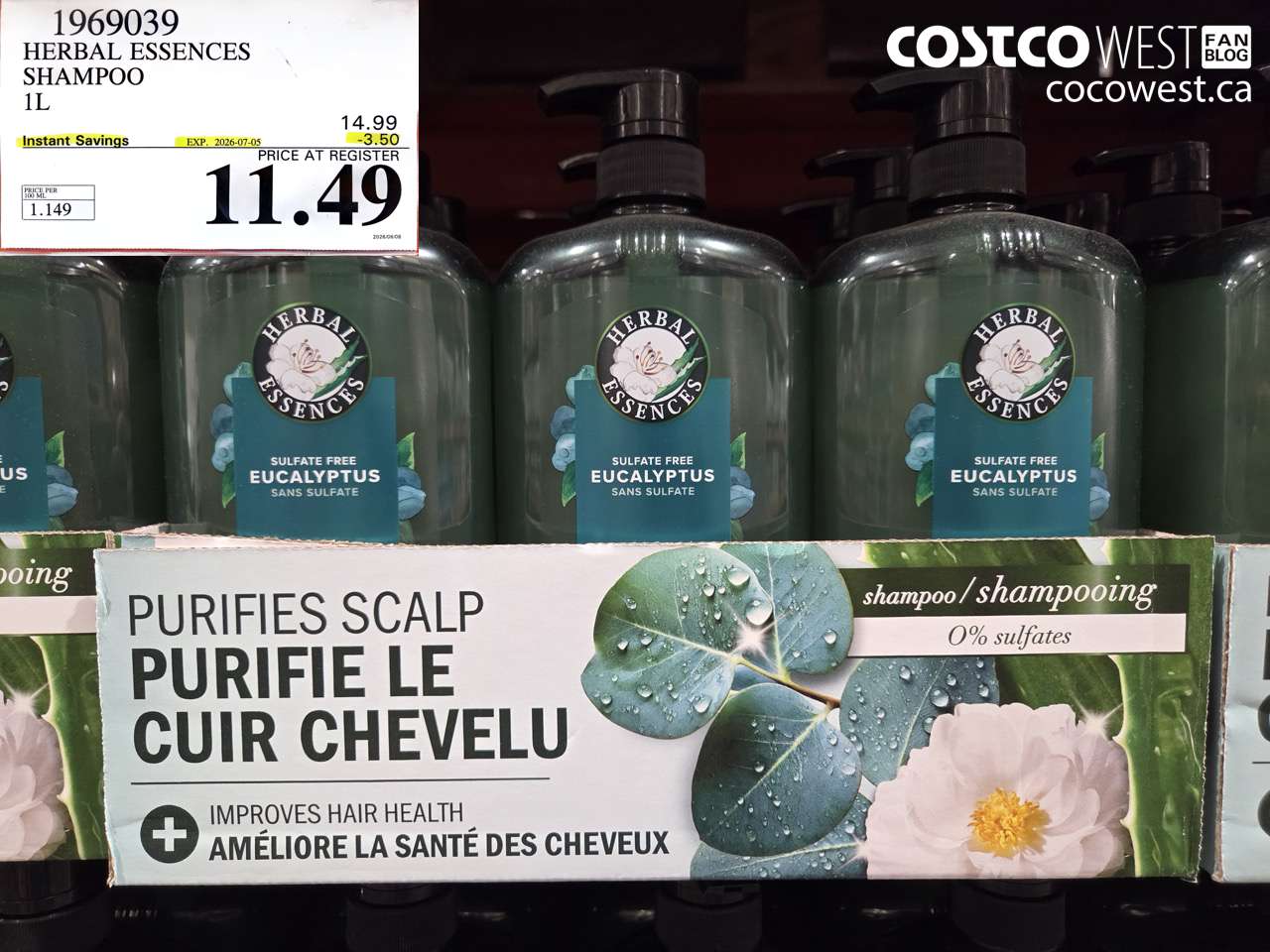1969039 HERBAL ESSENCES SHAMPOO 1L ($3.50 INSTANT SAVINGS EXPIRES ON 2026-07-05) $11.49