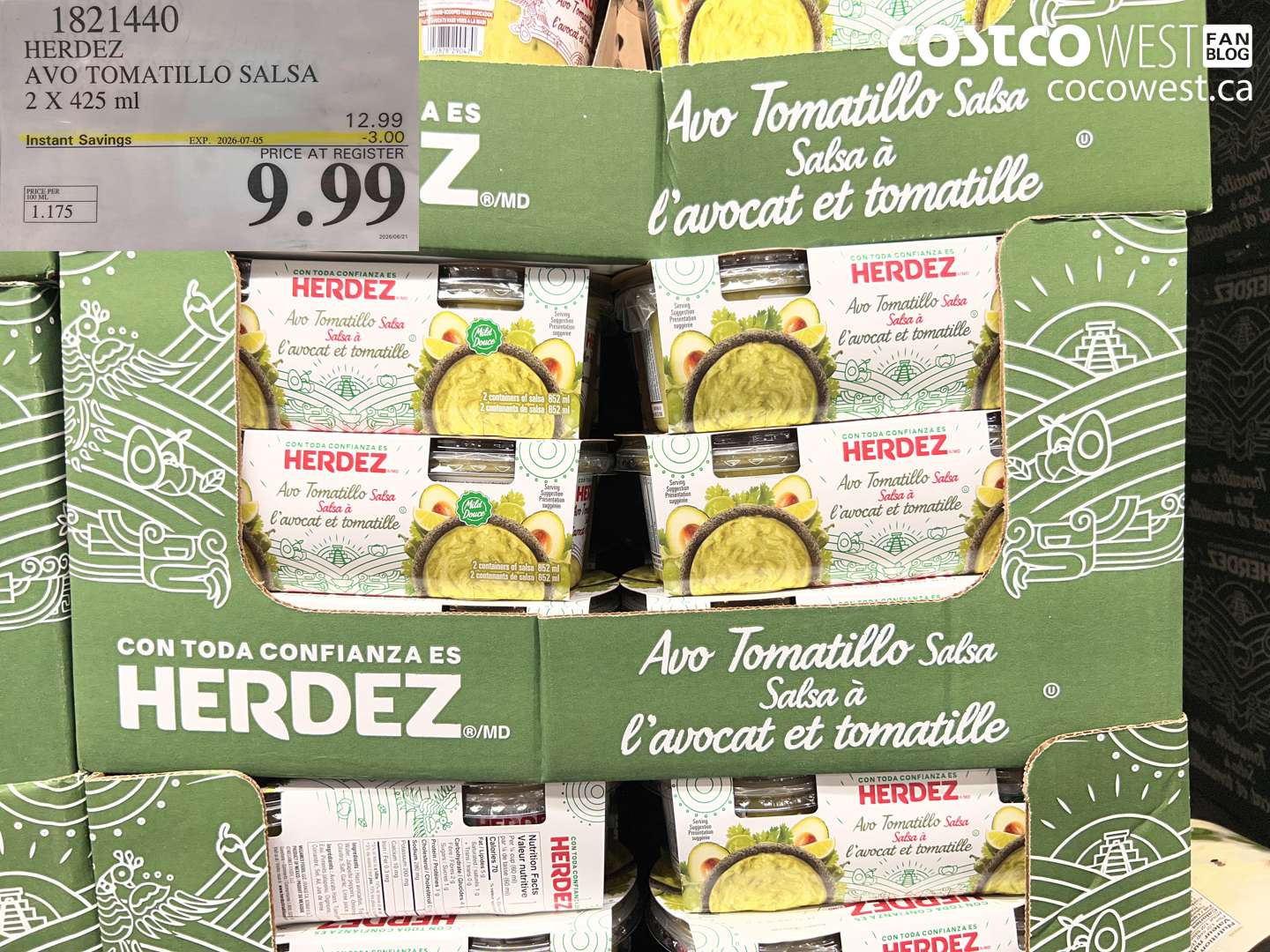1821440 HERDEZ AVO TOMATILLO SALSA 2 X 425 ML ($3.00 INSTANT SAVINGS EXPIRES ON 2026-07-05) $9.99