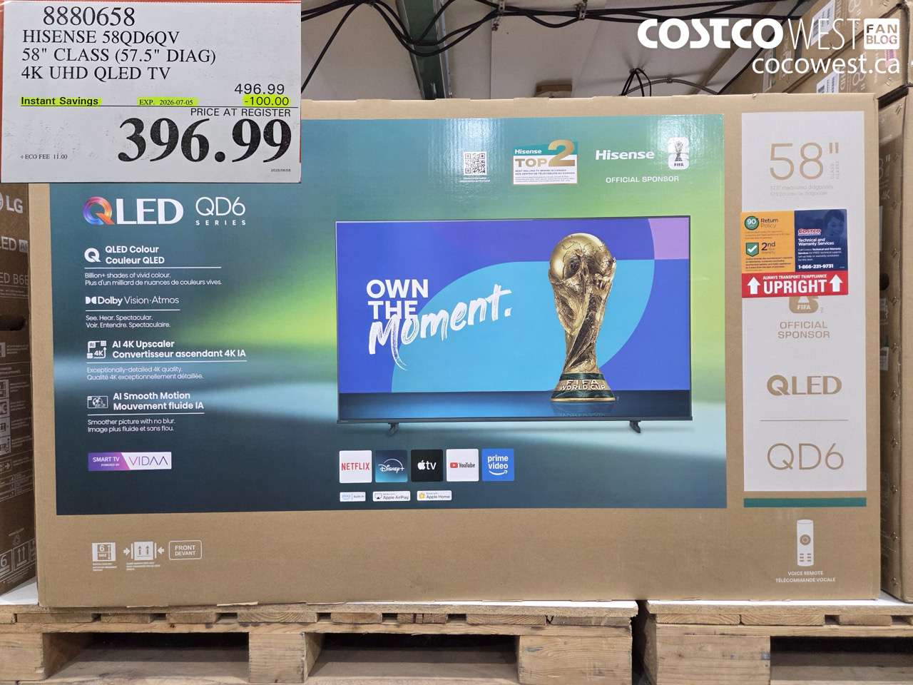 8880658 HISENSE 58QD6QV 58