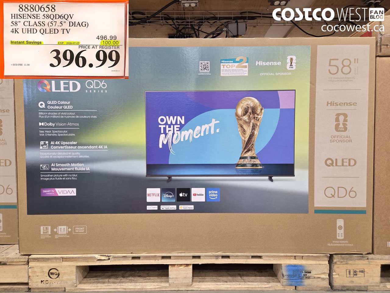8880658 HISENSE 58QD6QV 58