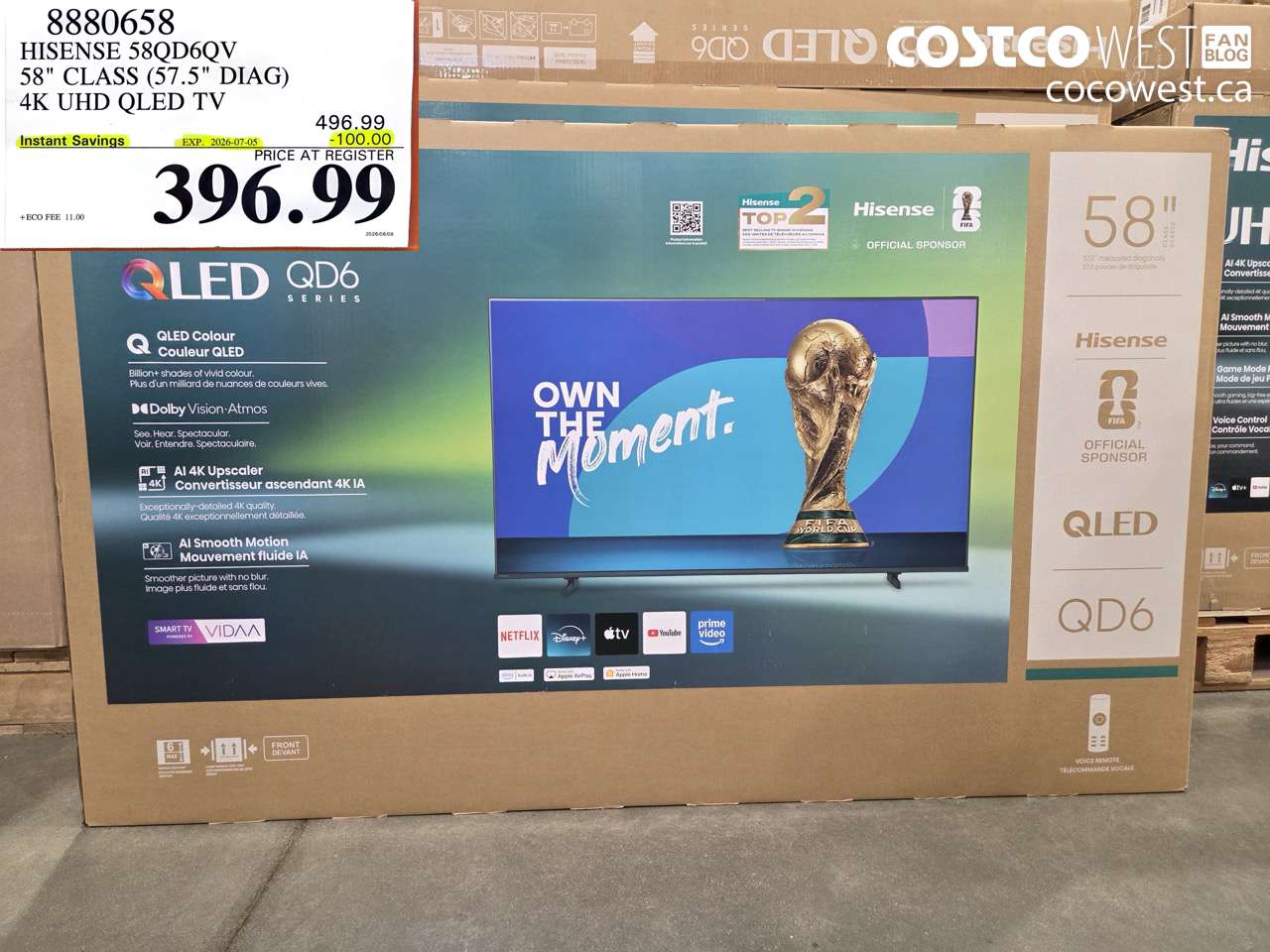 8880658 HISENSE 58QD6QV 58