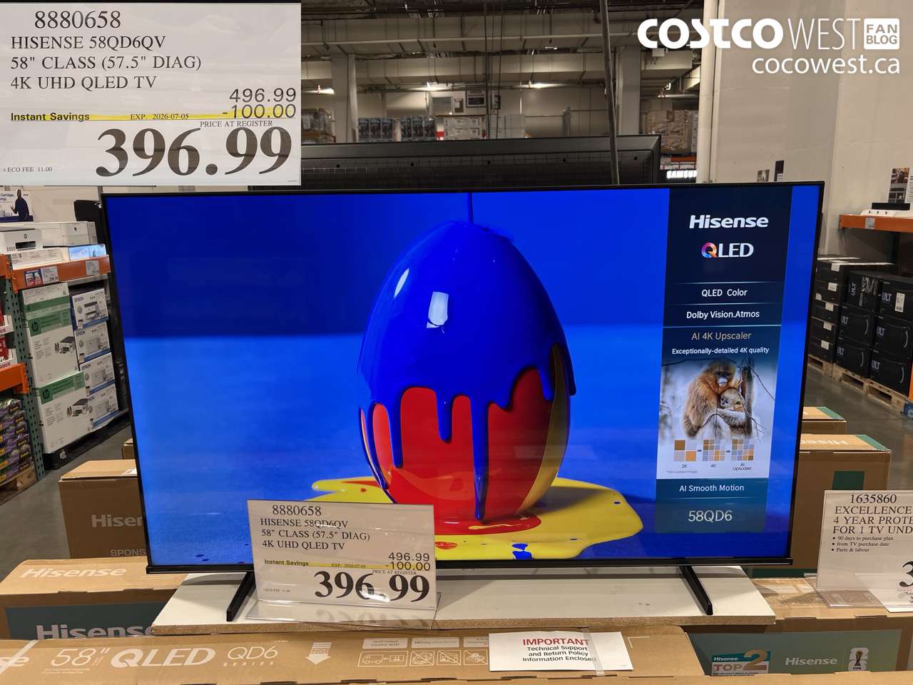 8880658 HISENSE 58QDQV 58