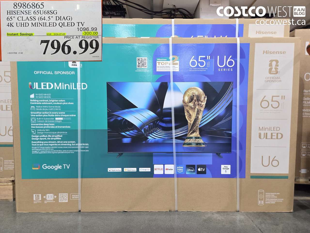 8986865 HISENSE 65U68SG 65