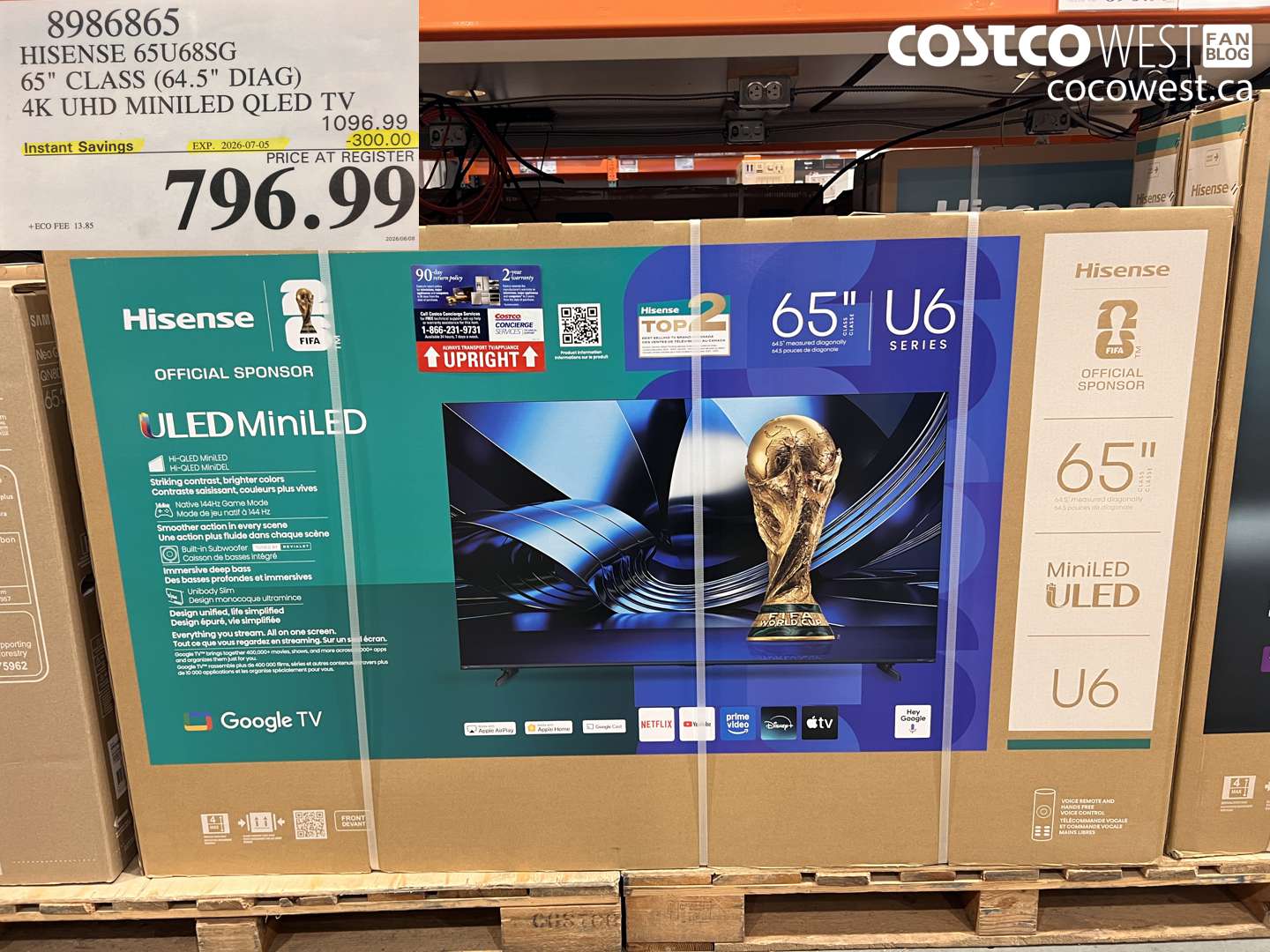 8986865 HISENSE 65U68SG 65