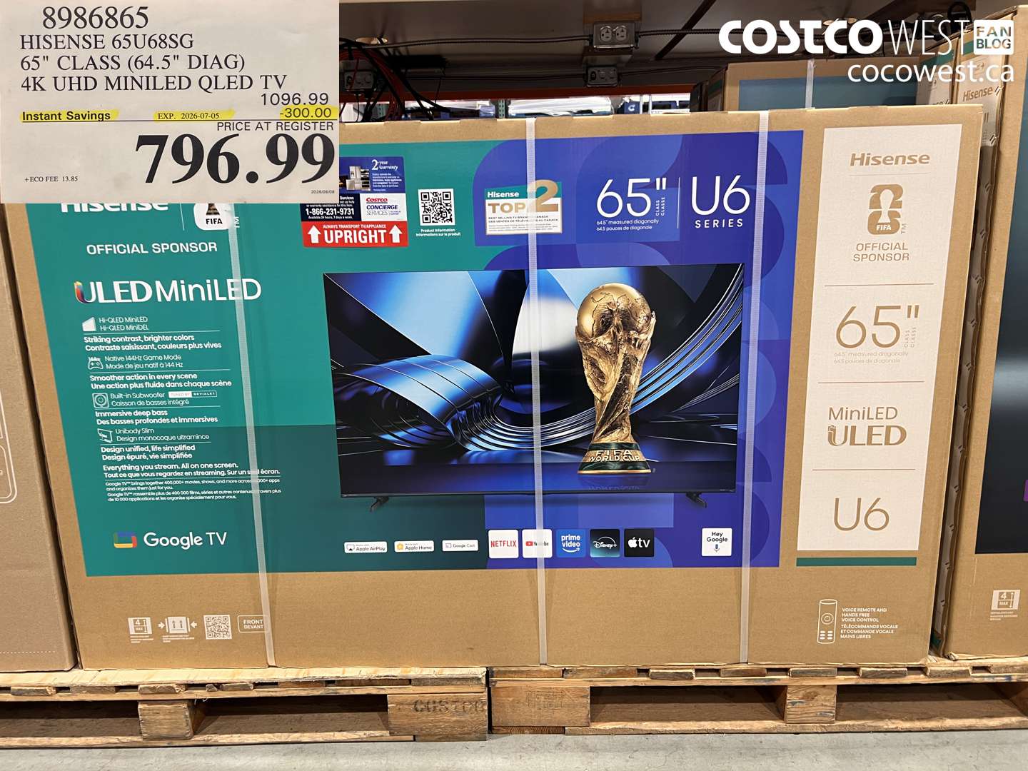 8986865 HISENSE 65U68SG 65