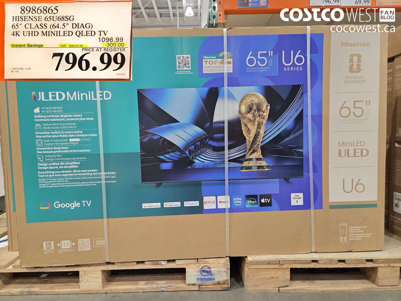 8986865 HISENSE 65U68SG 65