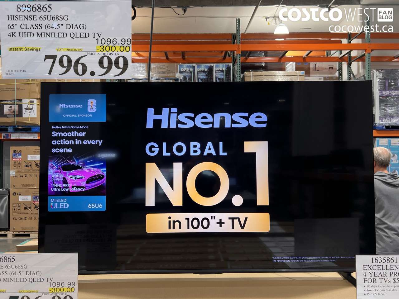 8986865 HISENSE 65U68SG 65
