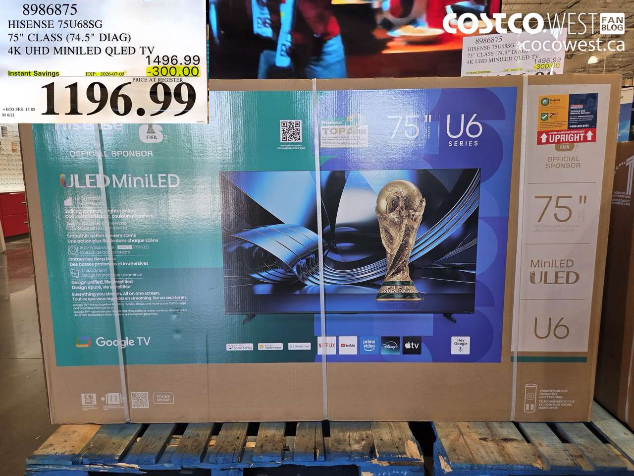 8986875 HISENSE 75U68SG 75