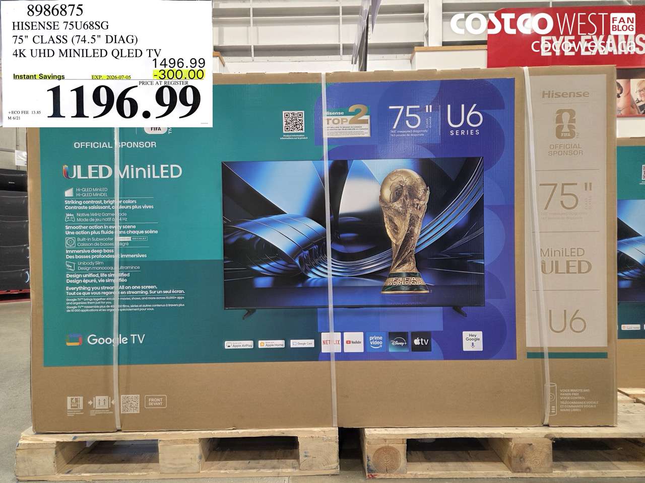 8986875 HISENSE 75U68SG 75
