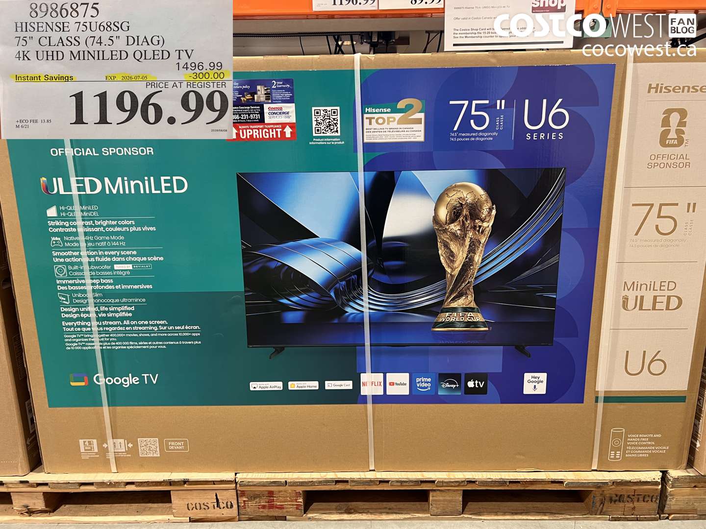 8986875 HISENSE 75U68SG 75