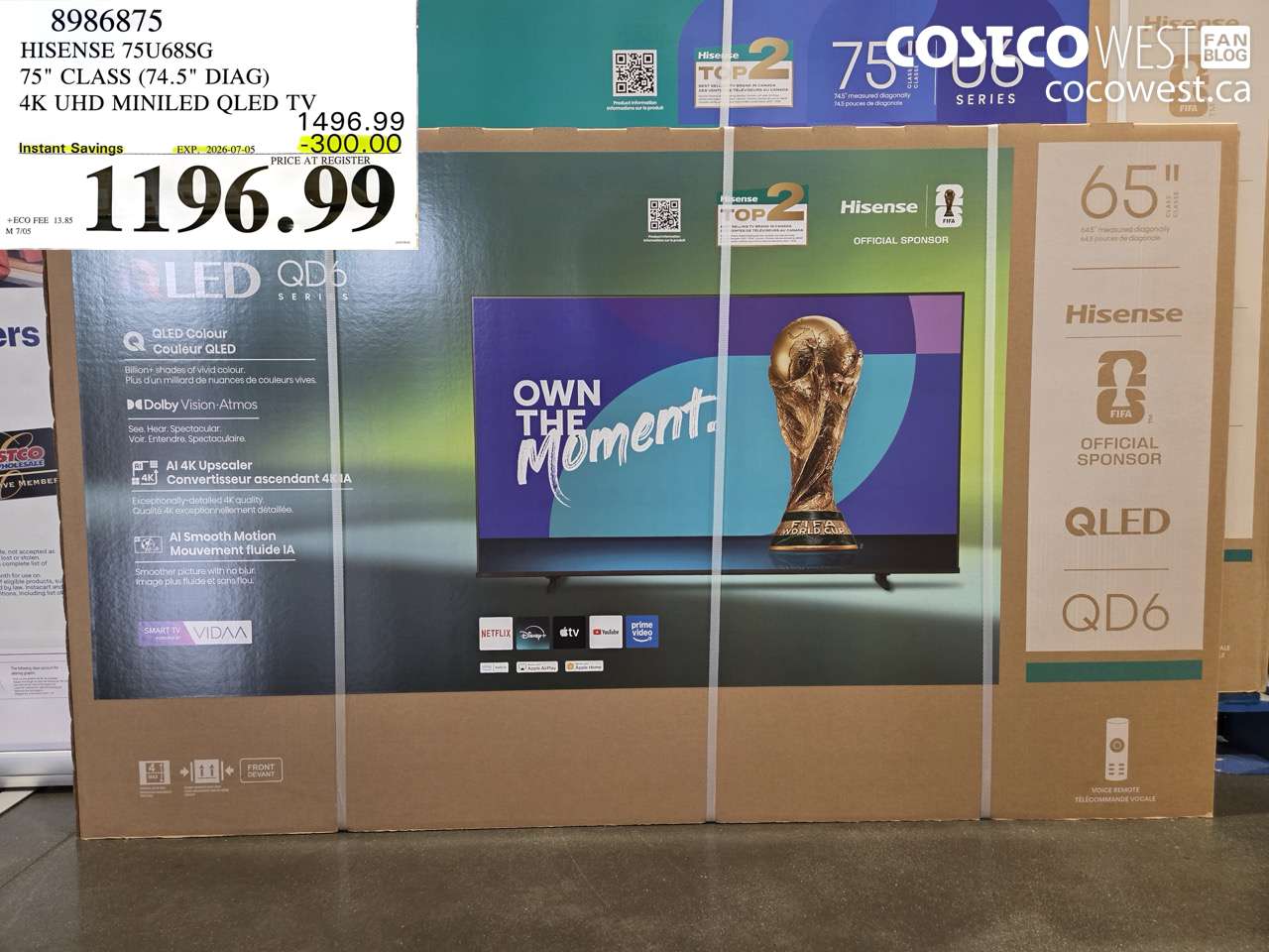 8986875 HISENSE 75U68SG 75