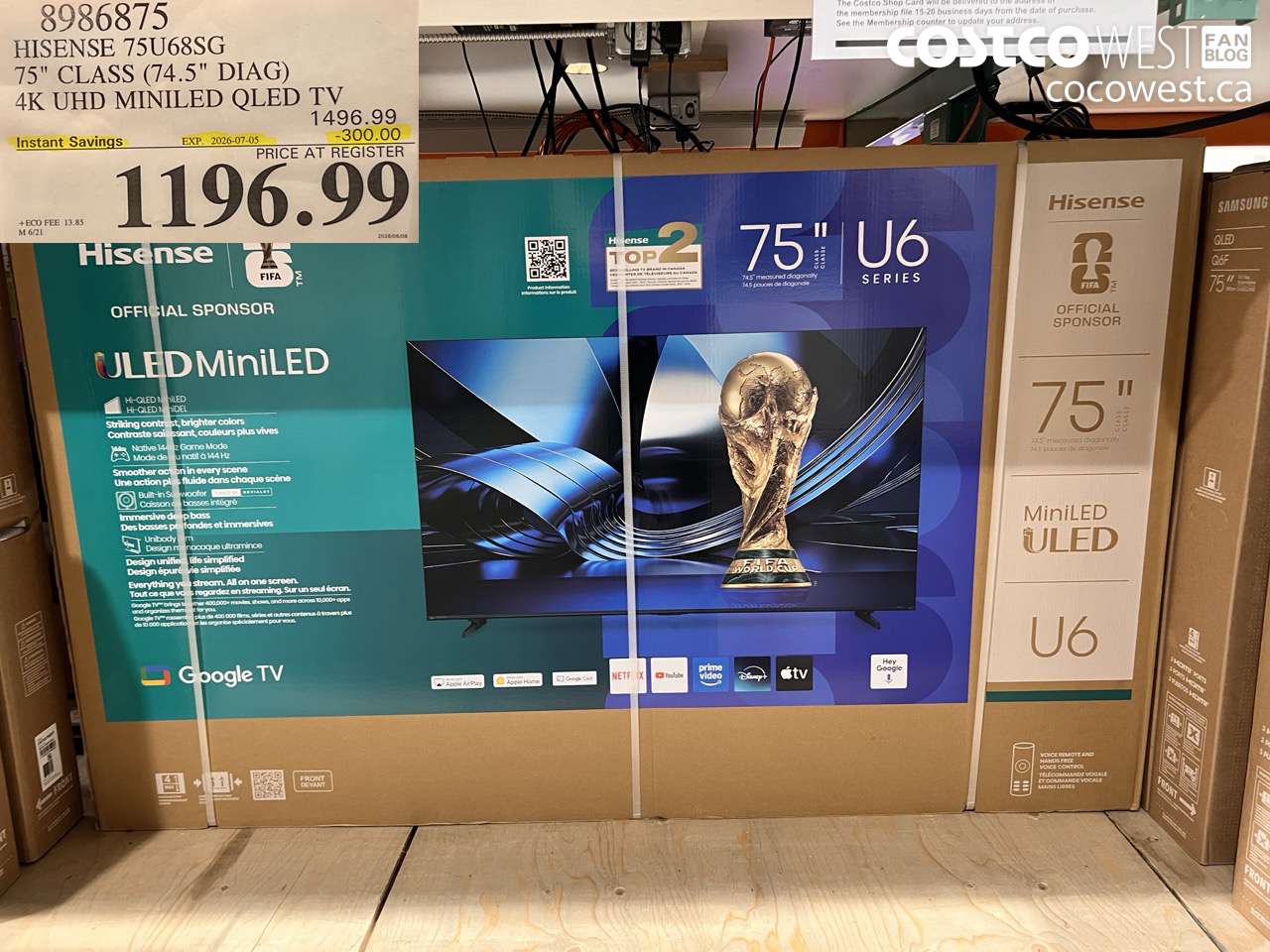 8986875 HISENSE 75U68SG 75